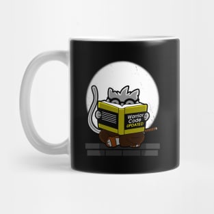 Cute Reading Bookworm Samurai Cat for Cat Lovers and Bookworms Mug